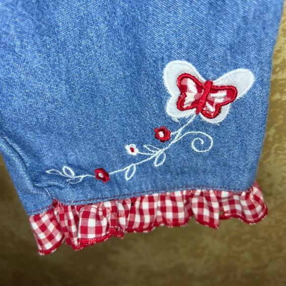 2/$20 Vintage 12M KT Kids Red Gingham tanktop Denim pants two-piece matching set - Picture 10 of 13